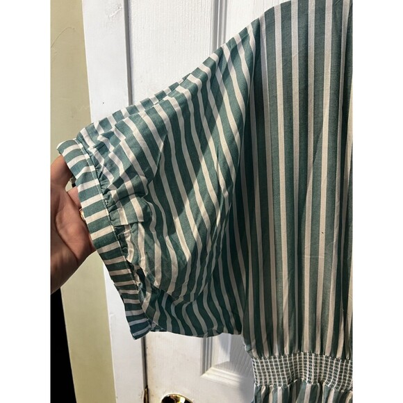 Cupshe Maxi Dress Womens Sz Small Swim Cover Up Side Slits nautical longline New - Picture 4 of 8